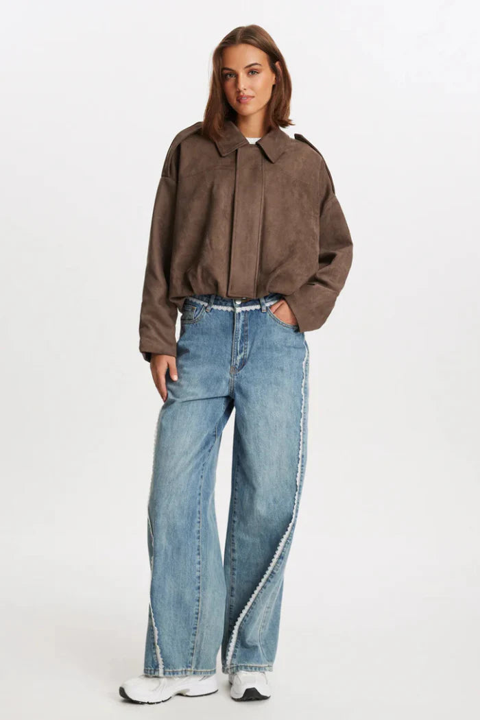 Outfyn - Giacca oversize effetto camoscio