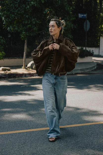 Outfyn - Giacca oversize effetto camoscio